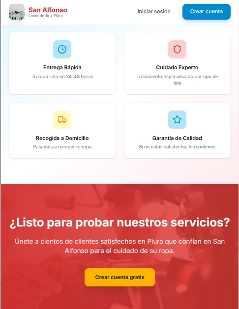 Pantalla 3 del proyecto App Web Lavandería
